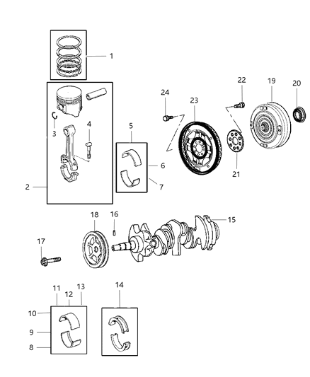 2007 Chrysler Pacifica DAMPER-CRANKSHAFT Diagram for 4892135AA