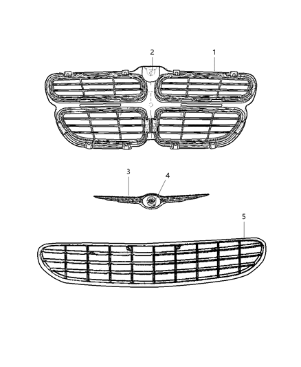 2001 Dodge Stratus Grille-Radiator Diagram for 4805651AA