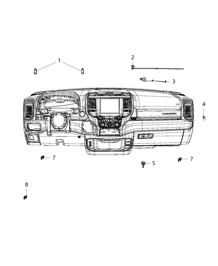 2020 Ram 1500 New Style Lamps, Interior Diagram 2
