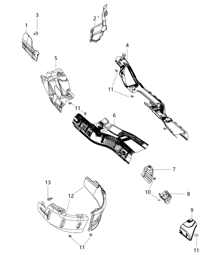 2013 Dodge Durango Exhaust System Heat Shield Diagram