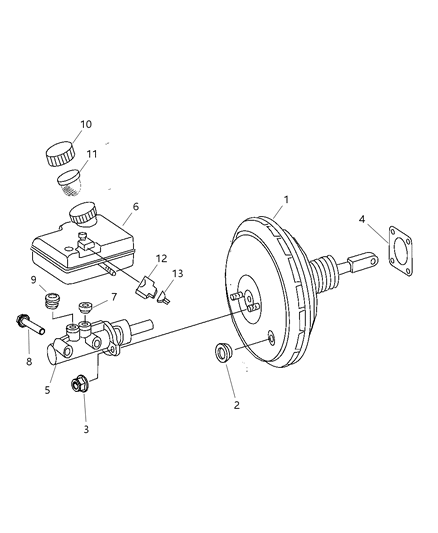 2008 Dodge Sprinter 2500 Gasket-Master Cylinder To Booster Diagram for 68005058AA