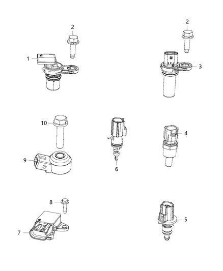 2019 Dodge Journey Sensors, Engine Diagram 1