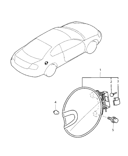 2004 Chrysler Sebring Coupe Fuel Filler Lid Diagram