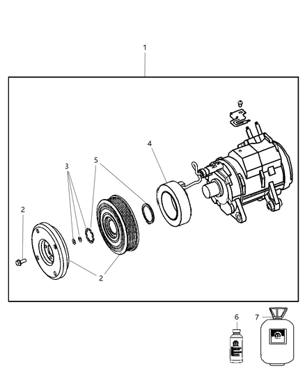 2009 Dodge Durango A/C Compressor Diagram 1