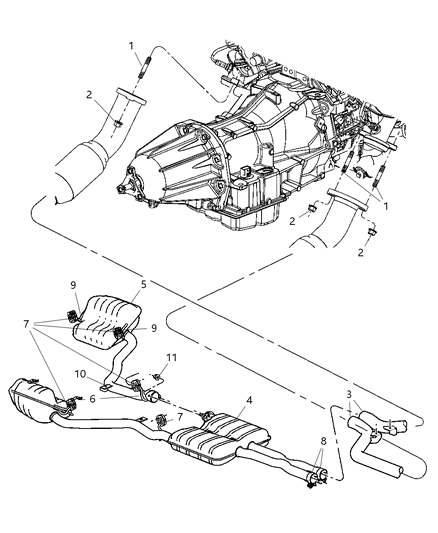 2005 Dodge Magnum Bracket-Exhaust Diagram for 4581723AB