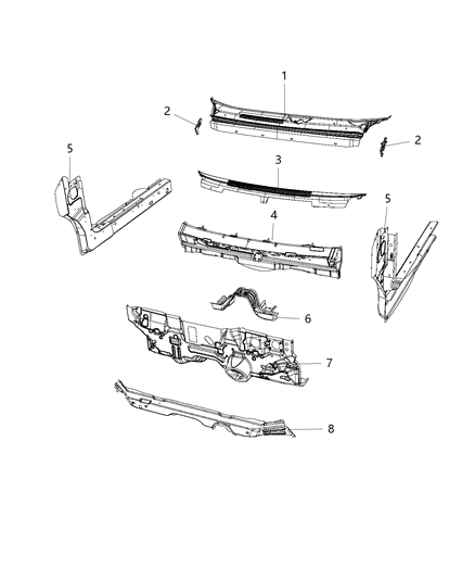 2020 Dodge Journey Cowl, Dash Panel & Related Parts Diagram