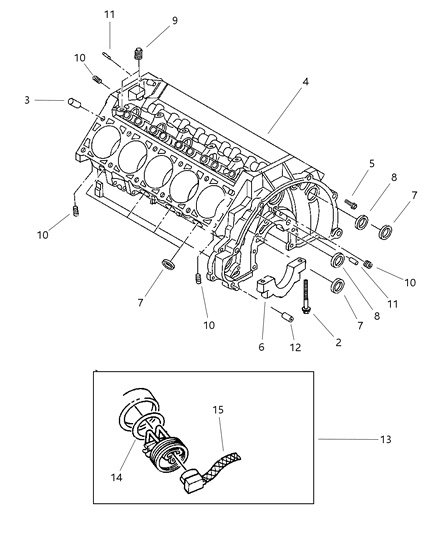 2002 Dodge Ram 2500 Quad & Club Cab Cylinder Block Diagram 3