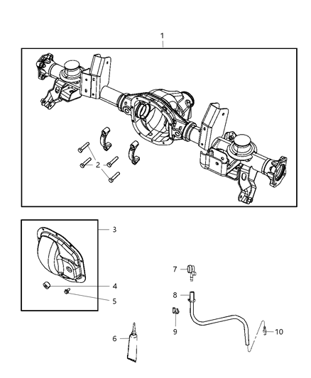 2008 Jeep Commander Housing And Vent , Rear Axle Diagram 1