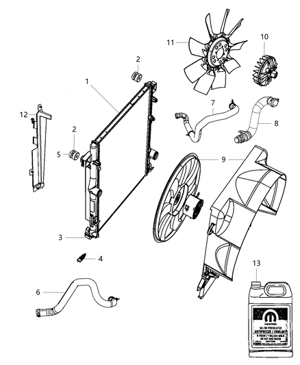 2011 Jeep Liberty Seal-Radiator Side Air Diagram for 68033046AA