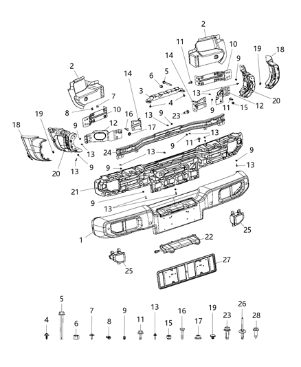 2019 Jeep Wrangler Rear Bumper Diagram 3