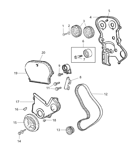 2005 Dodge Neon Timing Belt & Cover Diagram 2