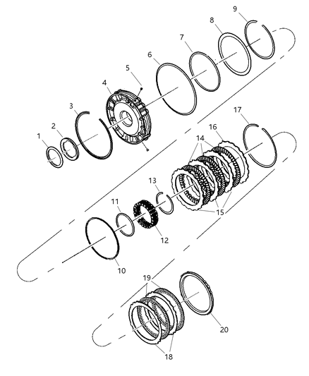 2007 Dodge Ram 1500 2 & 4 Clutch Retainer Diagram