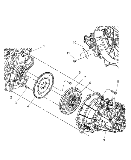 2004 Chrysler PT Cruiser DOWEL Pin-Block To Clutch Housing Diagram for 4777928AA