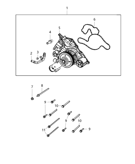 2021 Ram 1500 Water Pump & Related Parts Diagram 3