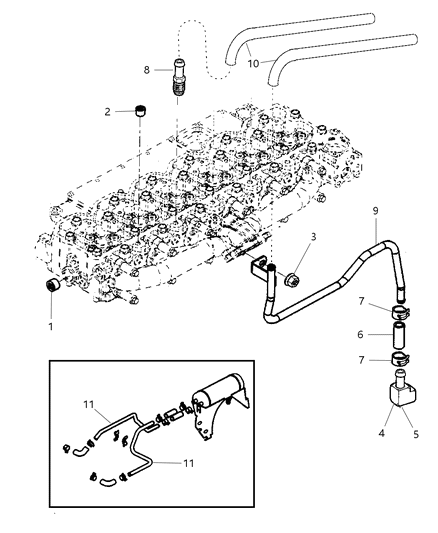 2002 Dodge Ram 2500 Quad & Club Cab Plumbing - Heater Diagram 3