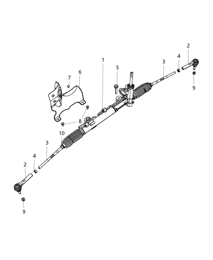 2010 Dodge Journey Nut-Outer Tie Rod Diagram for 5015316AA