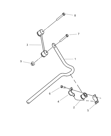 2001 Chrysler PT Cruiser Sway Bar - Rear Diagram