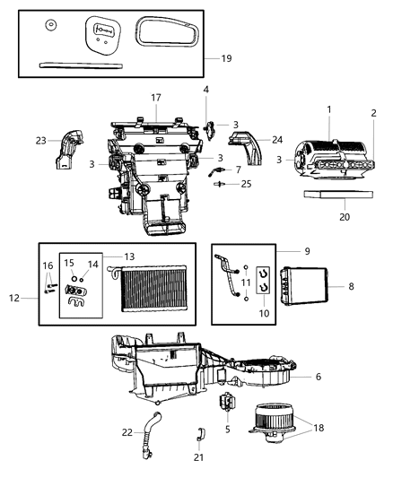 2011 Dodge Durango A/C & Heater Unit Diagram