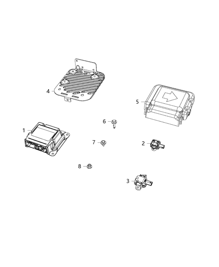 2018 Ram 1500 Air Bag Control Module Diagram for 68346712AA