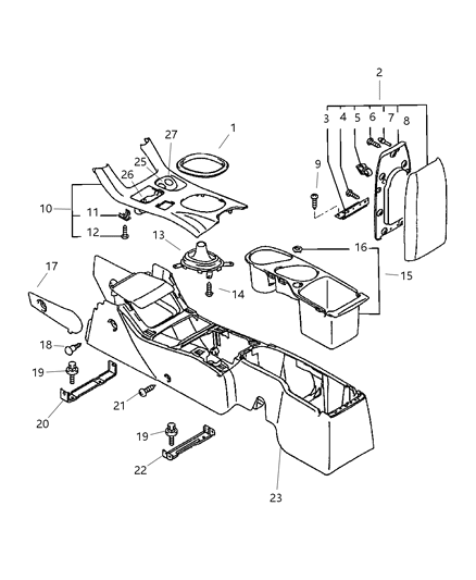 2003 Dodge Stratus Holder-Cup Diagram for MR975499YA