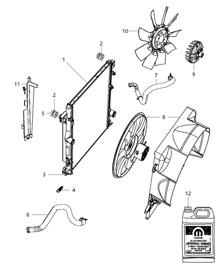 2012 Jeep Liberty Radiator & Related Parts Diagram 2