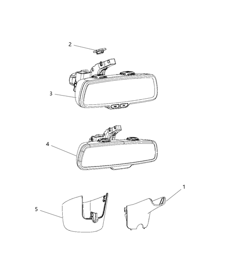 2018 Dodge Challenger Mirror - Inside Rearview Diagram