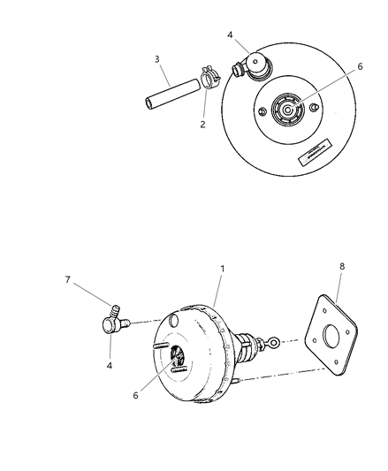 1999 Dodge Intrepid Line-Brake Booster Vacuum Diagram for 4779833AB