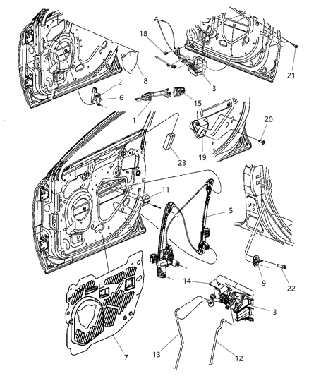 2008 Chrysler Pacifica Window Regulator Glass Front Passenger Right Side Rh Hand Diagram for 5020786AE