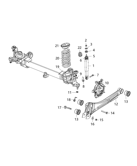 2019 Ram 3500 Suspension Control Arm Bumper (Front) Diagram for 52113685AB