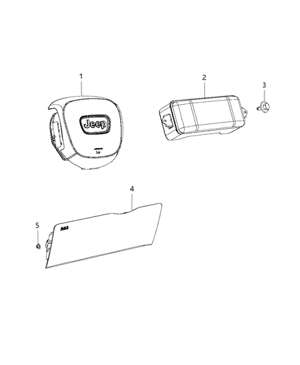 2017 Jeep Grand Cherokee Driver Air Bag Diagram for 5XU981X6AA