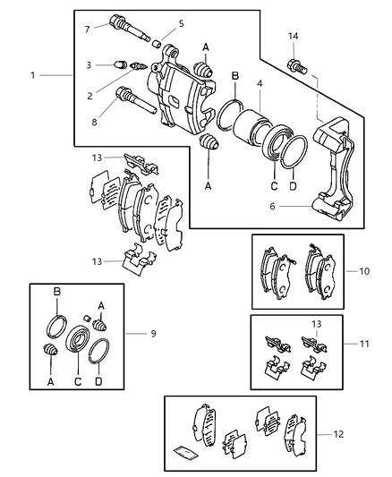 2005 Chrysler Sebring Coupe Front Brakes Diagram 1
