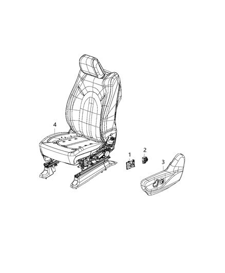 2019 Chrysler Pacifica Switches, Front Seats Power Diagram