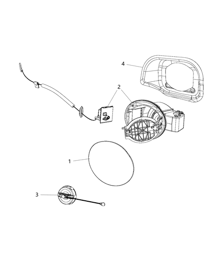 2016 Dodge Dart Fuel Door & Related Parts Diagram