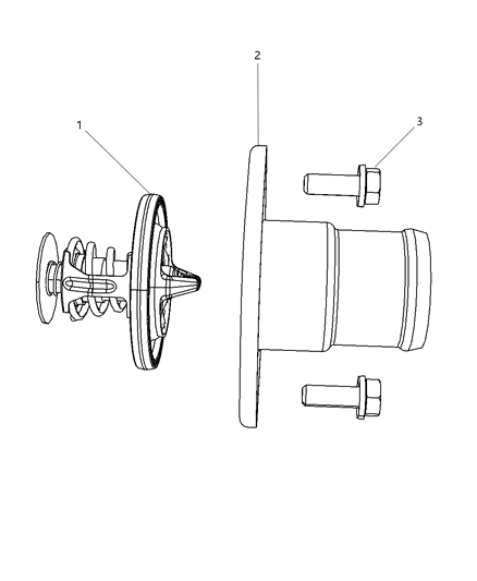 2012 Ram 3500 Cab Chassis Thermostat & Related Parts Diagram 1