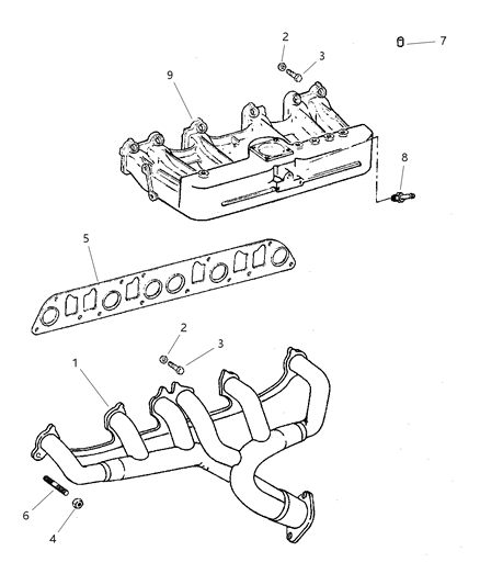 1999 Jeep Grand Cherokee Manifold - Intake & Exhaust Diagram 1