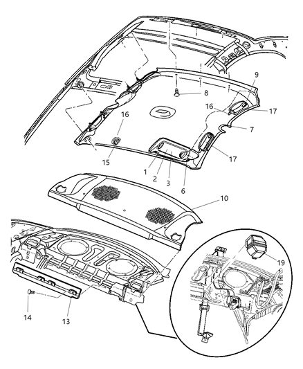 2001 Dodge Neon Handle-Roof Grab Diagram for QY66TL2AC