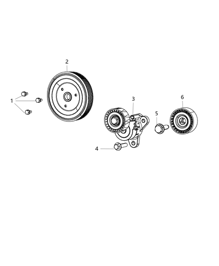 2018 Jeep Compass Bolt-HEXAGON FLANGE Head Diagram for 6510142AA