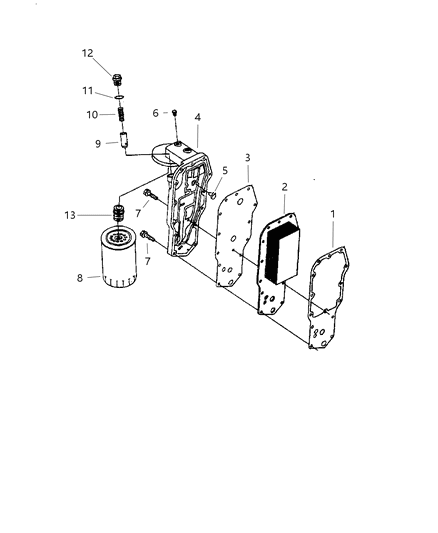1998 Dodge Ram 2500 Quad & Club Cab Engine Oil Cooler Diagram 1