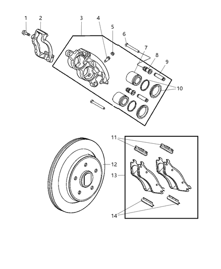 2005 Dodge Ram 1500 Brake Rotor Diagram for 5290345AA