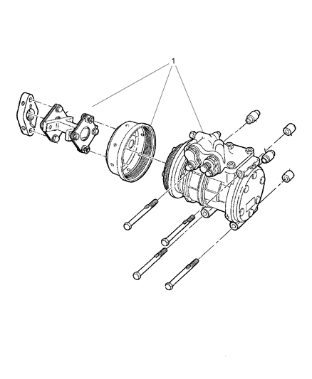 1999 Jeep Grand Cherokee Compressor, Air Conditioning Diagram 1