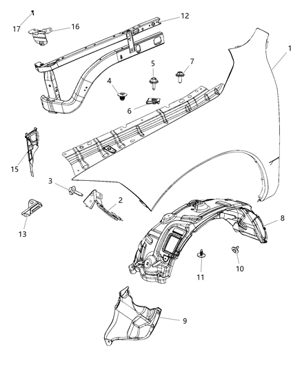 2020 Ram 1500 Front Fender Diagram