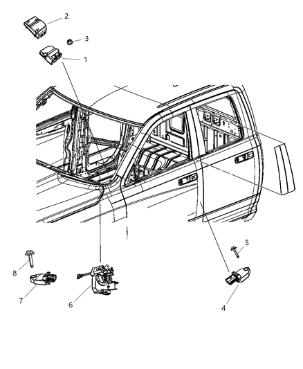 2009 Dodge Ram 1500 OCCUPANT Restraint Module Diagram for 4896155AH