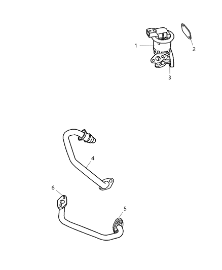 2009 Dodge Challenger EGR Valve & Related Diagram