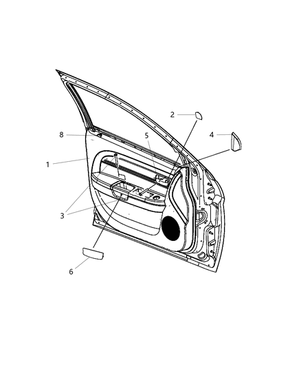 2012 Chrysler 200 Panel-Front Door Trim Diagram for 1TT441X9AD