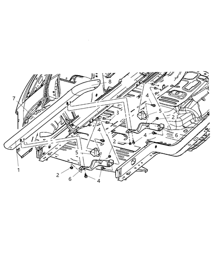 2003 Jeep Liberty Side Steps - Tubular Diagram