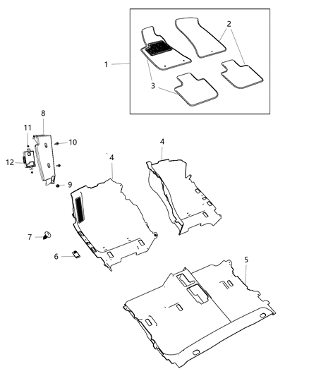 2017 Dodge Charger Mat Kit-Front & Rear Diagram for 5RU09DX9AB