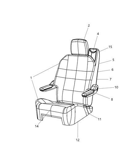 2008 Chrysler Town & Country Sleeve-HEADREST Diagram for 1HU581K2AA