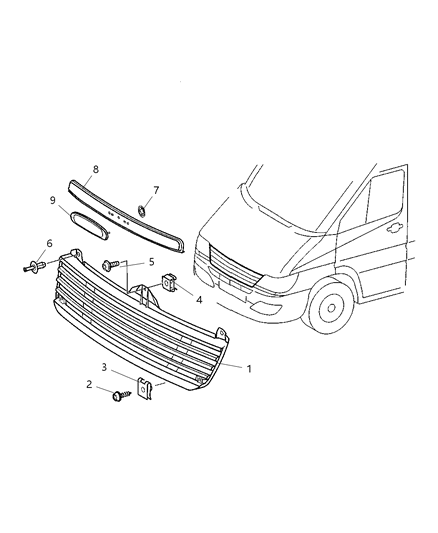 2003 Dodge Sprinter 2500 Molding-Hood Diagram for 5104400AA