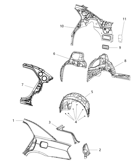 2011 Chrysler 300 Rear Aperture (Quarter) Panel Diagram