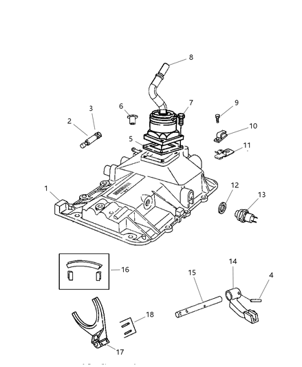 1999 Dodge Ram 3500 Lever-Gearshift Diagram for 5003211AA